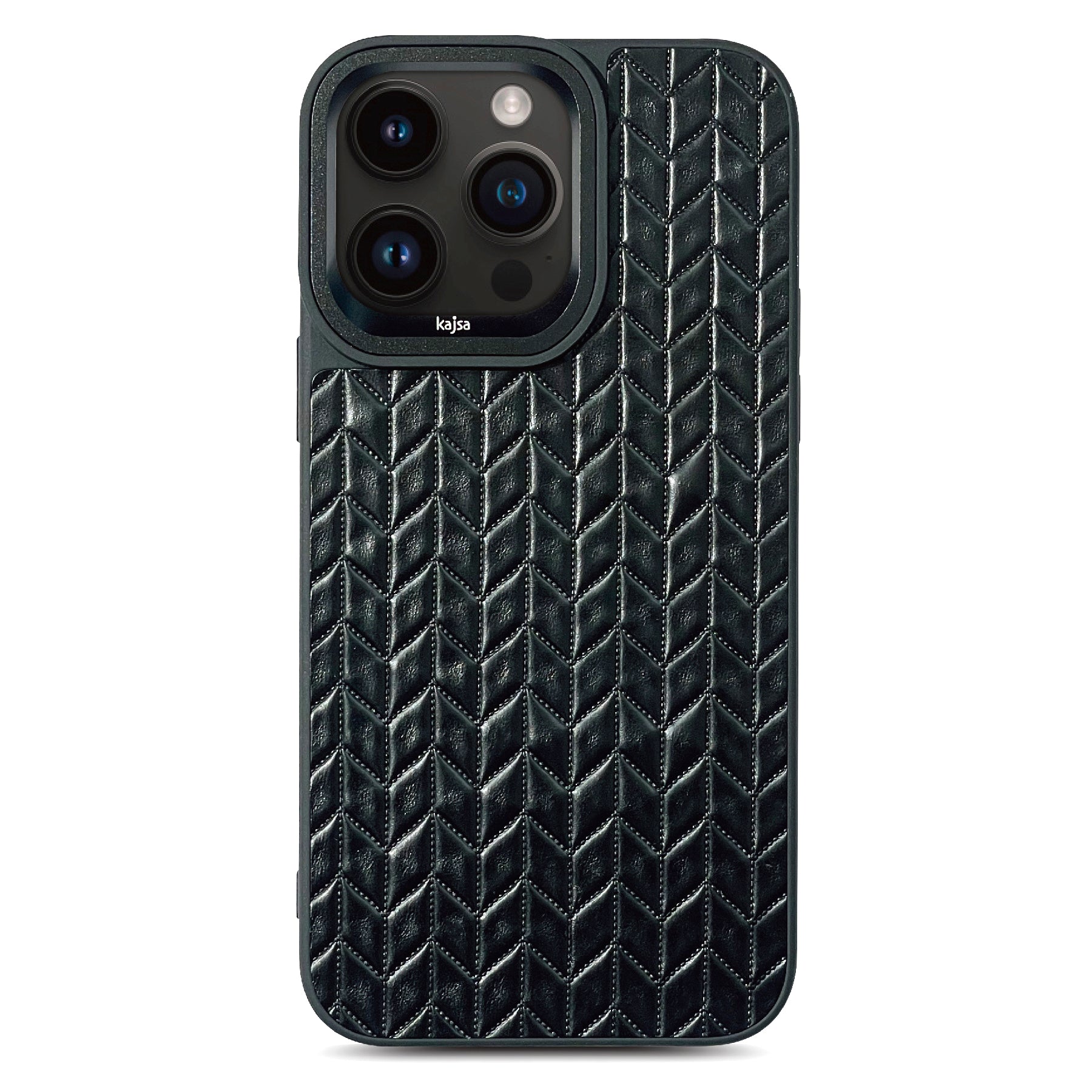 Genuine Leather Wheat Pattern Back Case for iPhone 15