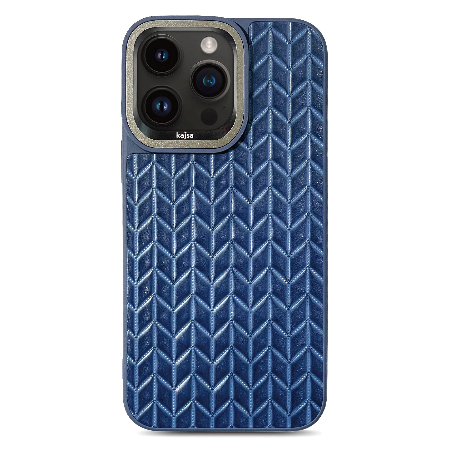 Genuine Leather Wheat Pattern Back Case for iPhone 15