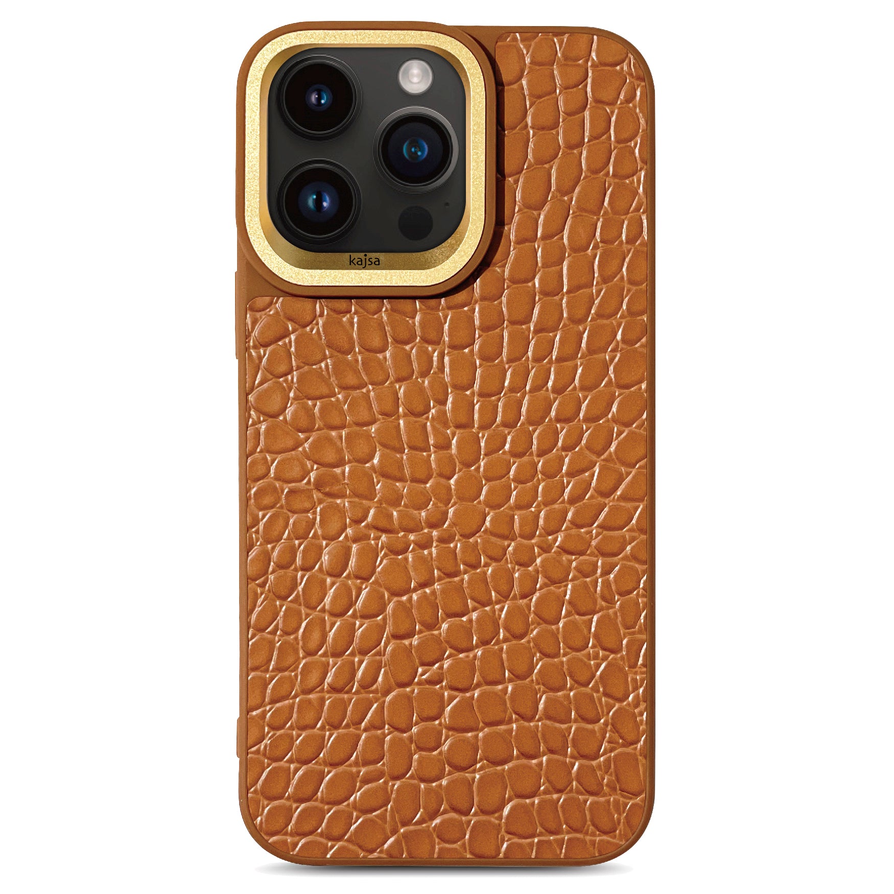 Genuine Leather Rock Pattern Back Case for iPhone 15