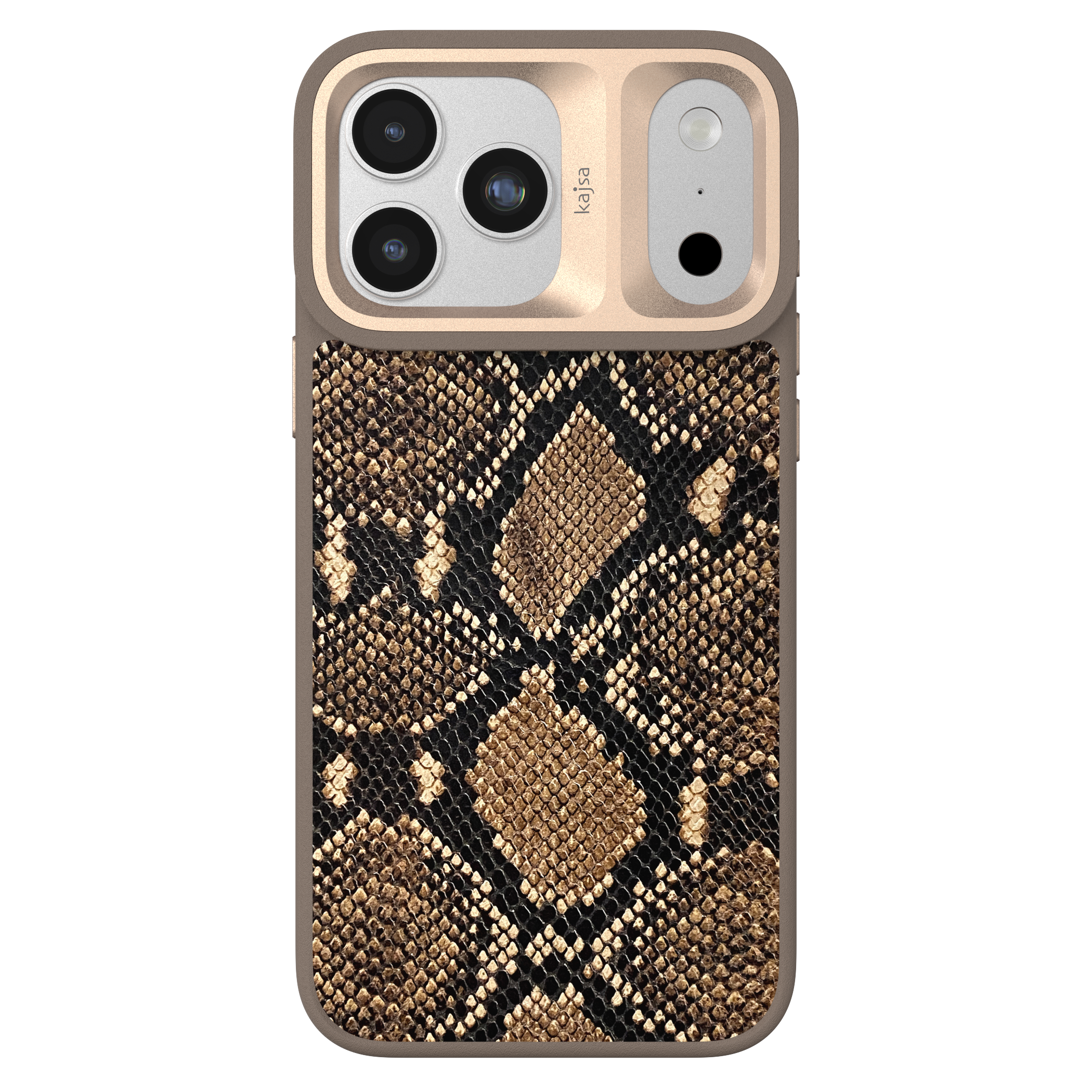 Glamorous Collection - Genuine Leather Snake Pattern Back Case for iPhone 17 (MagSafe Compatible)