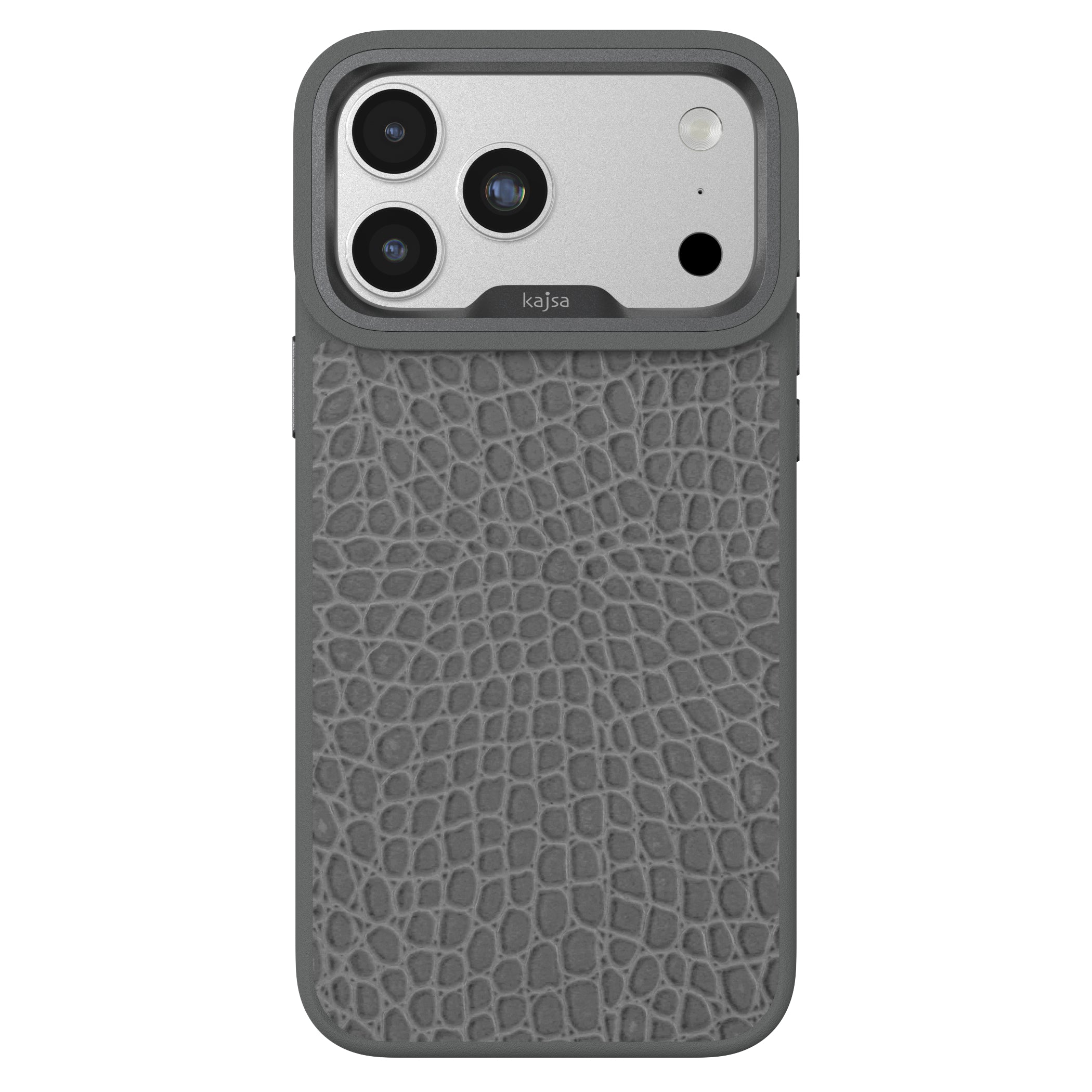 Genuine Leather Rock Pattern Back Case for iPhone 17 (MagSafe Compatible)