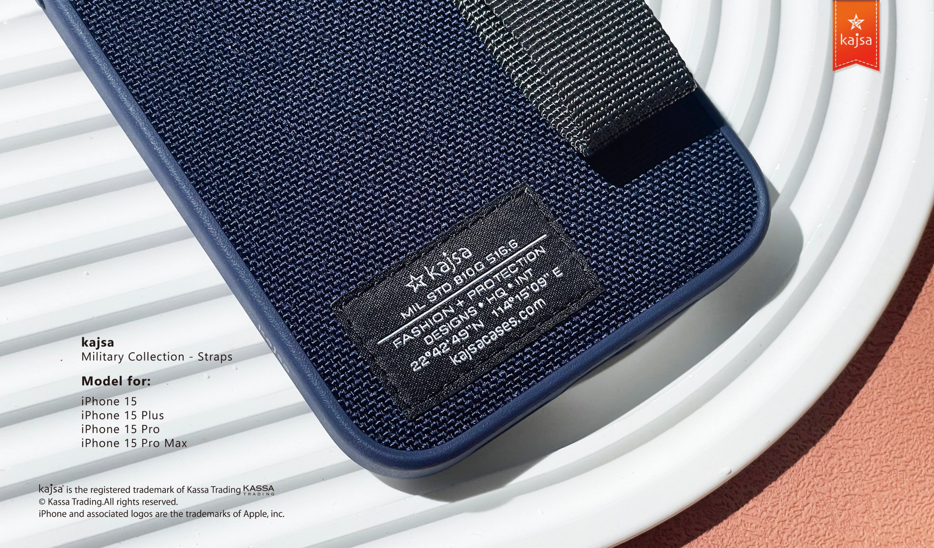 Military Collection - Straps Back Case for iPhone 15