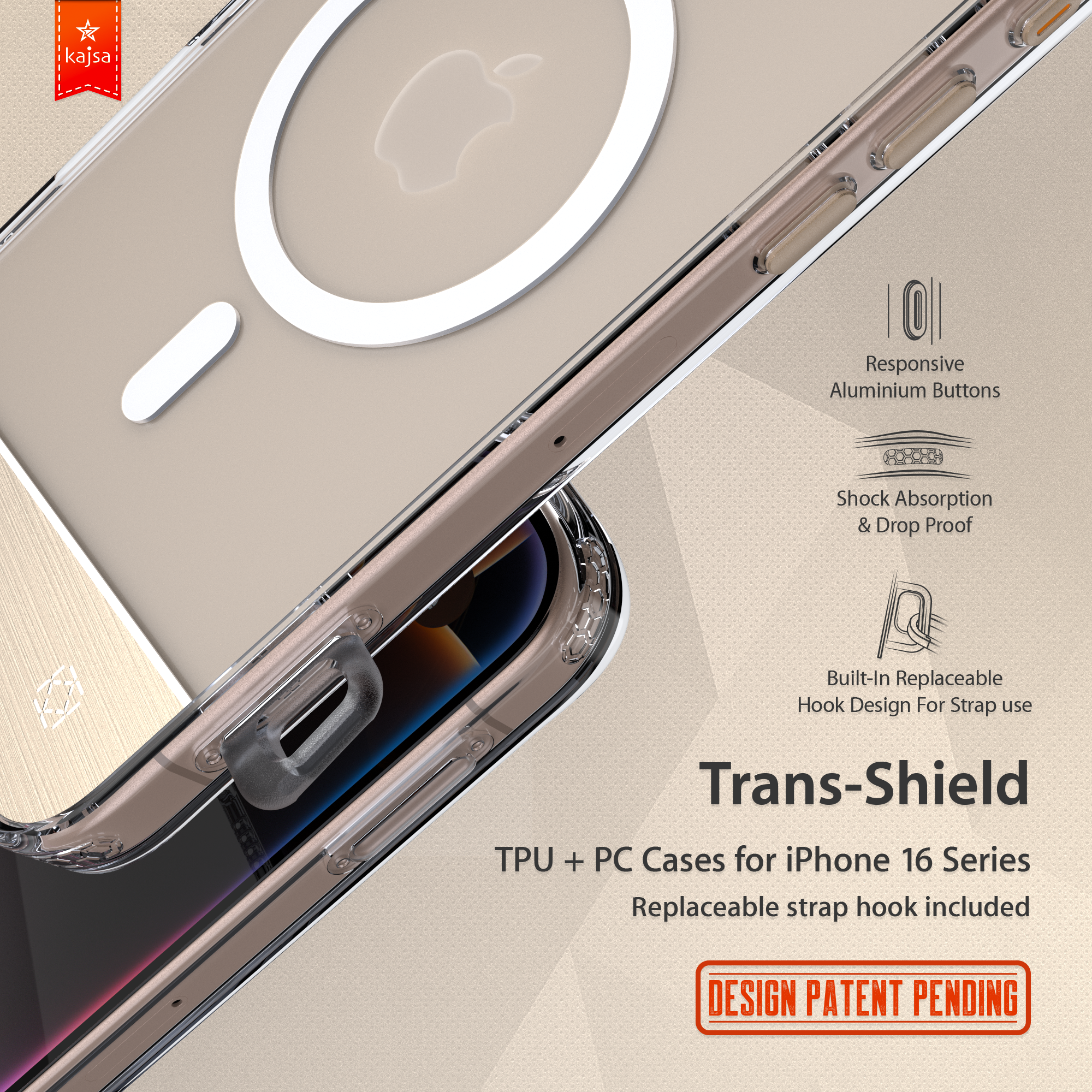 Trans-Shield Collection - Aluminium Back Case for iPhone 16 (MagSafe Compatible)