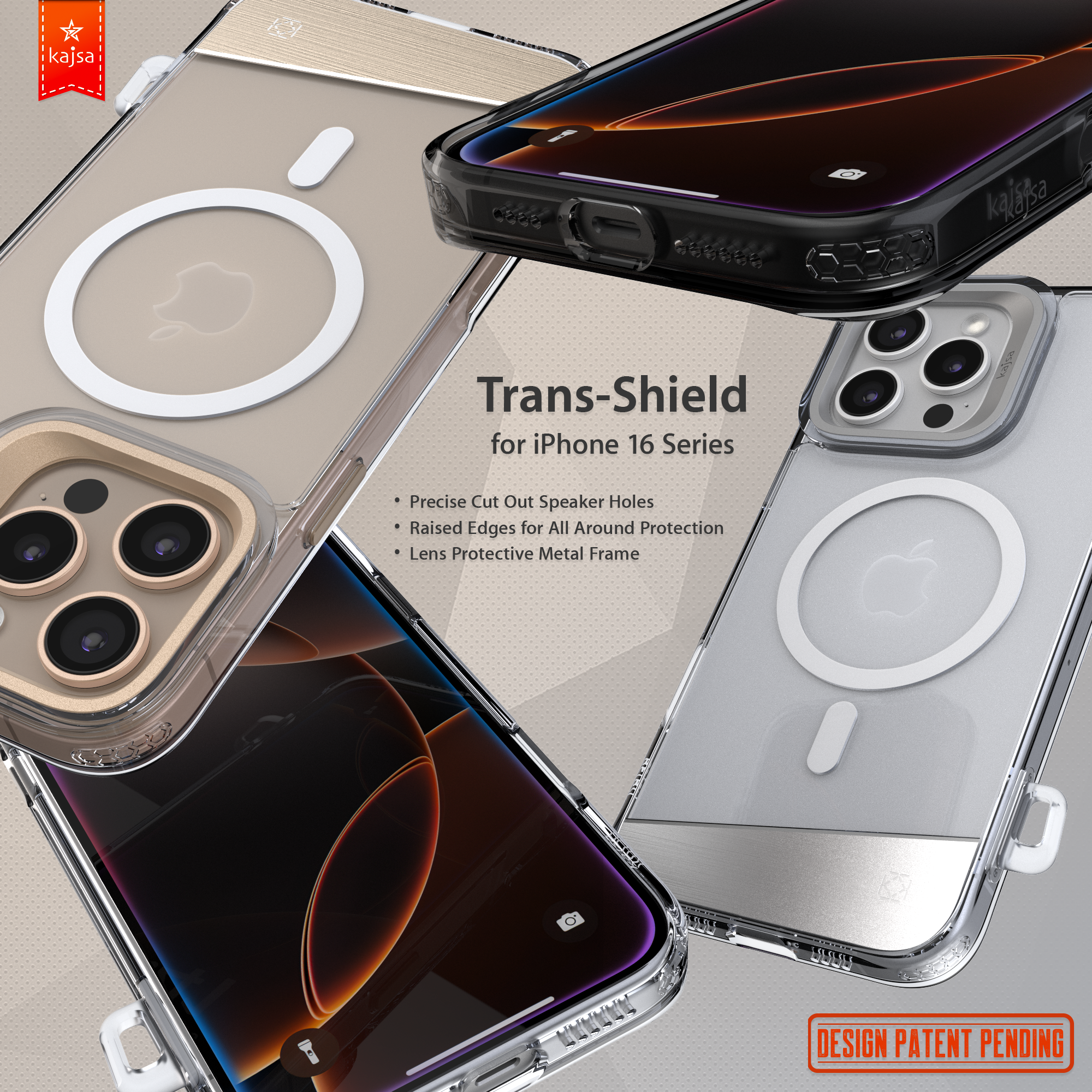 Trans-Shield Collection - Aluminium Back Case for iPhone 16 (MagSafe Compatible)