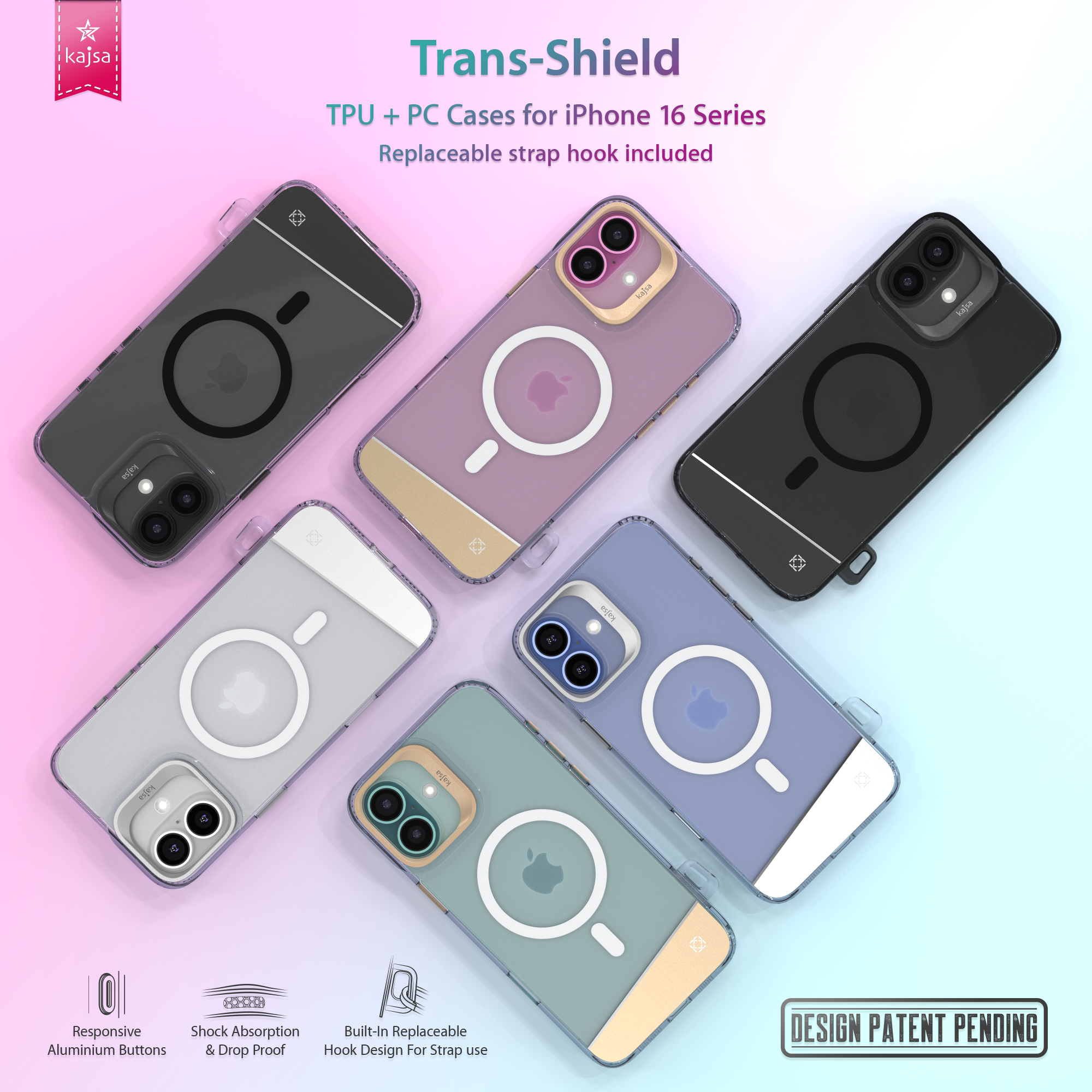 Trans-Shield Collection - Aluminium Back Case for iPhone 16 (MagSafe Compatible)