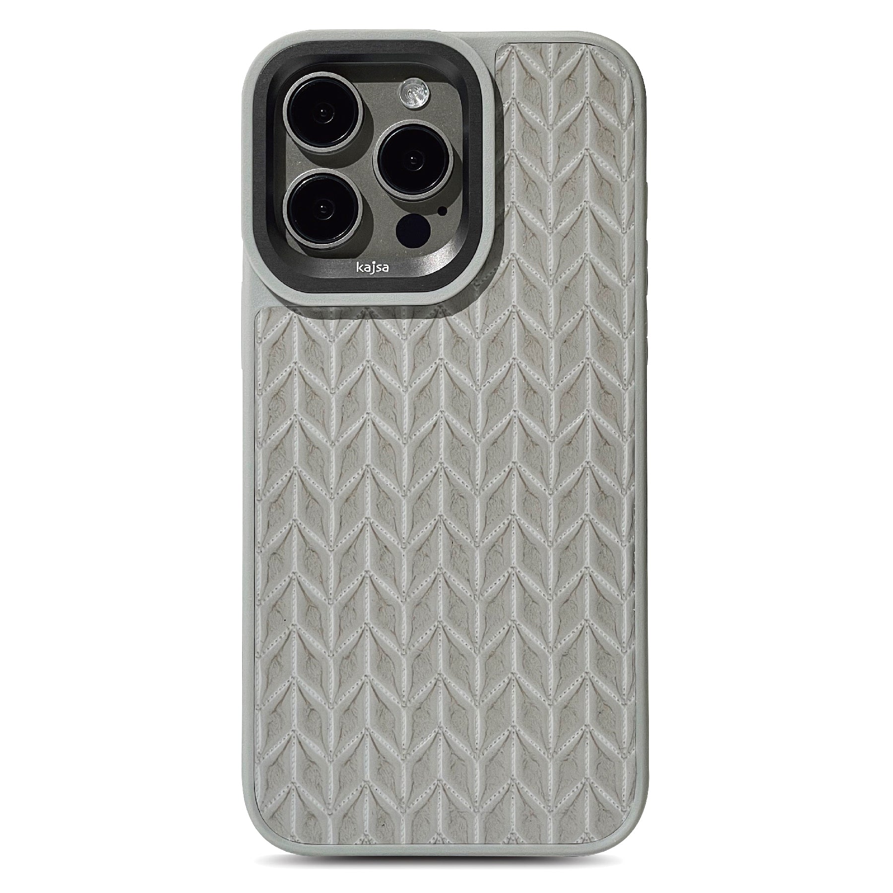 Genuine Leather Wheat Pattern Back Case for iPhone 15