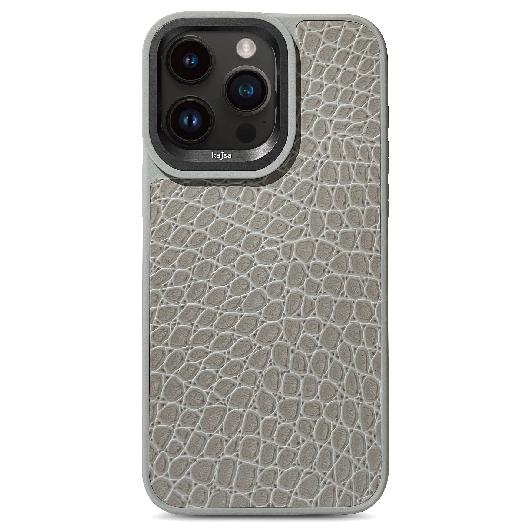 Genuine Leather Rock Pattern Back Case for iPhone 15