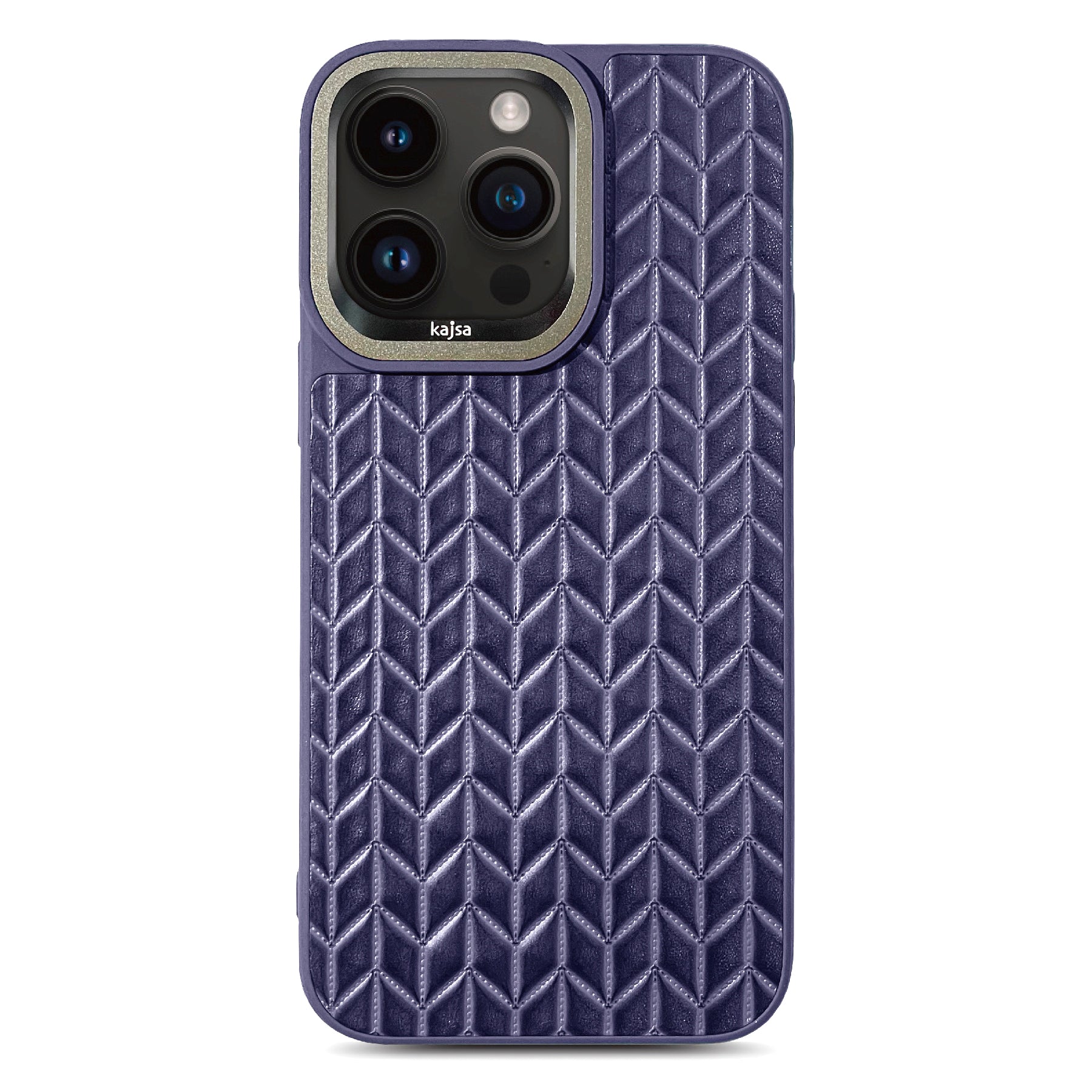 Genuine Leather Wheat Pattern Back Case for iPhone 15