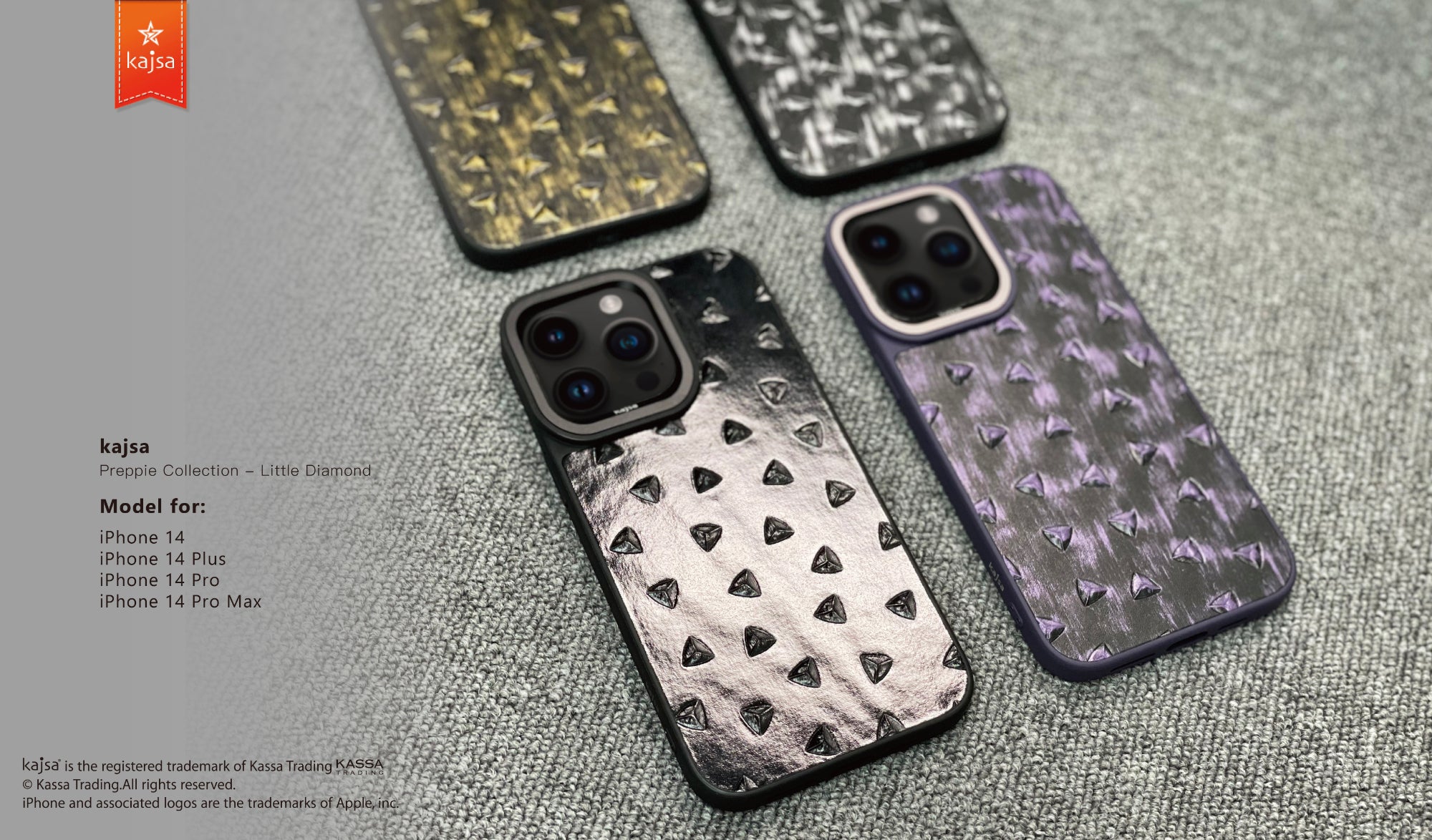 Preppie Collection - Little Diamond Back Case for iPhone 14-Phone Case- phone case - phone cases- phone cover- iphone cover- iphone case- iphone cases- leather case- leather cases- DIYCASE - custom case - leather cover - hand strap case - croco pattern case - snake pattern case - carbon fiber phone case - phone case brand - unique phone case - high quality - phone case brand - protective case - buy phone case hong kong - online buy phone case - iphone手機殼 - 客製化手機殼 - samsung 手機殼 - 香港手機殼 - 買電話殼