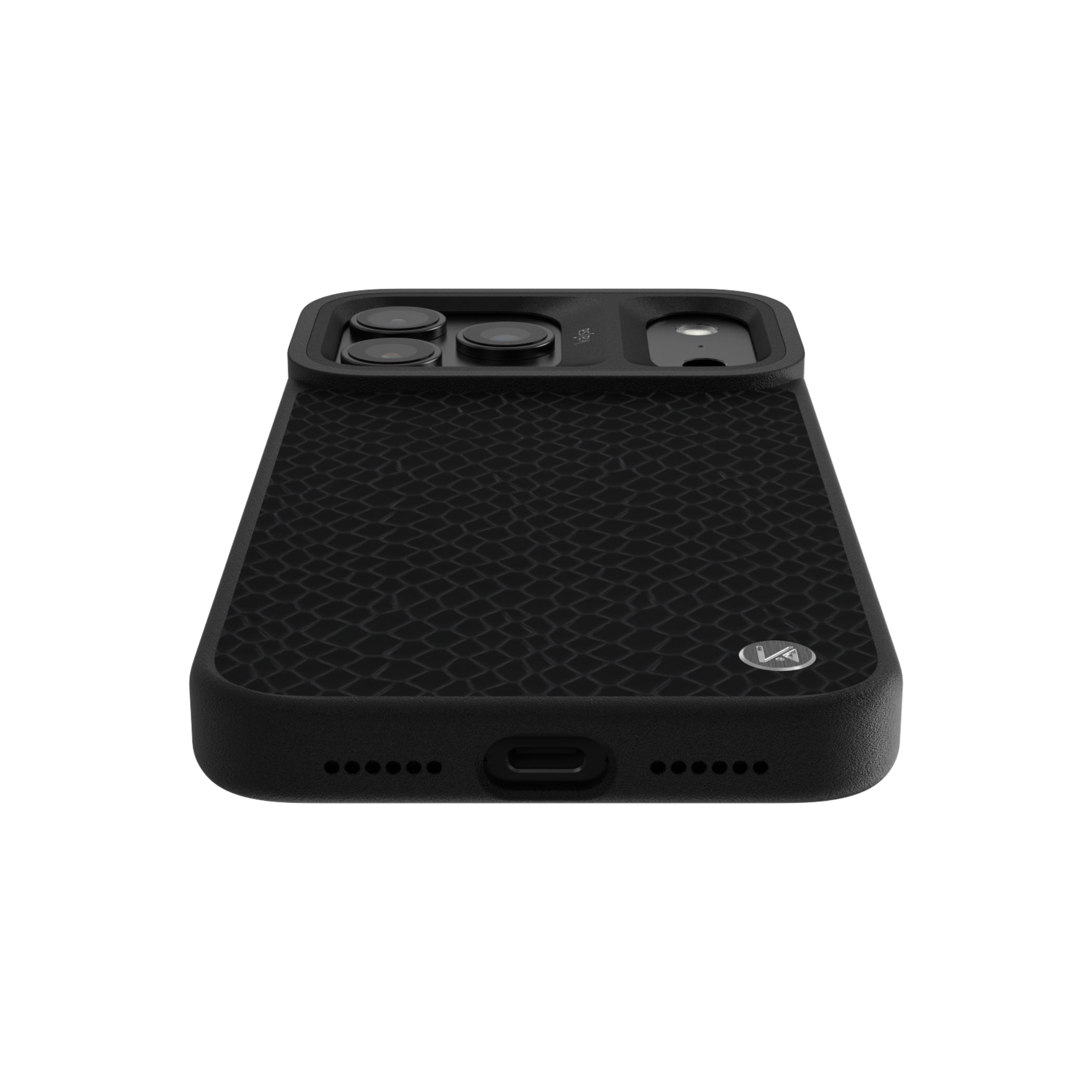Genuine Leather Pearl Pattern Back Case for iPhone 18 (MagSafe Compatible)