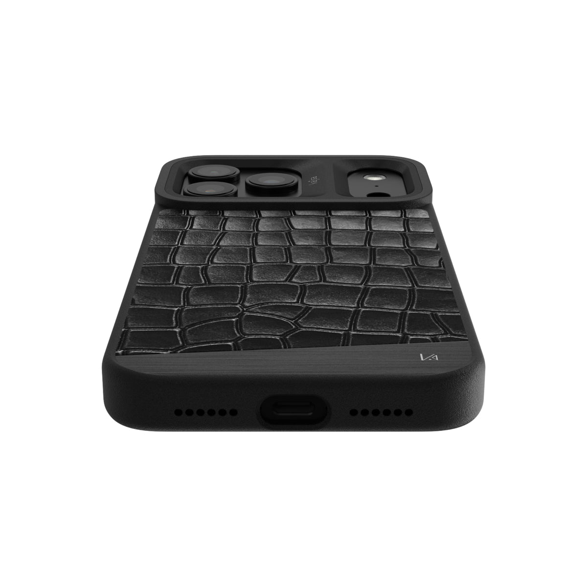 Glamorous Collection - Metallic Croco Back Case for iPhone 18 (MagSafe Compatible)