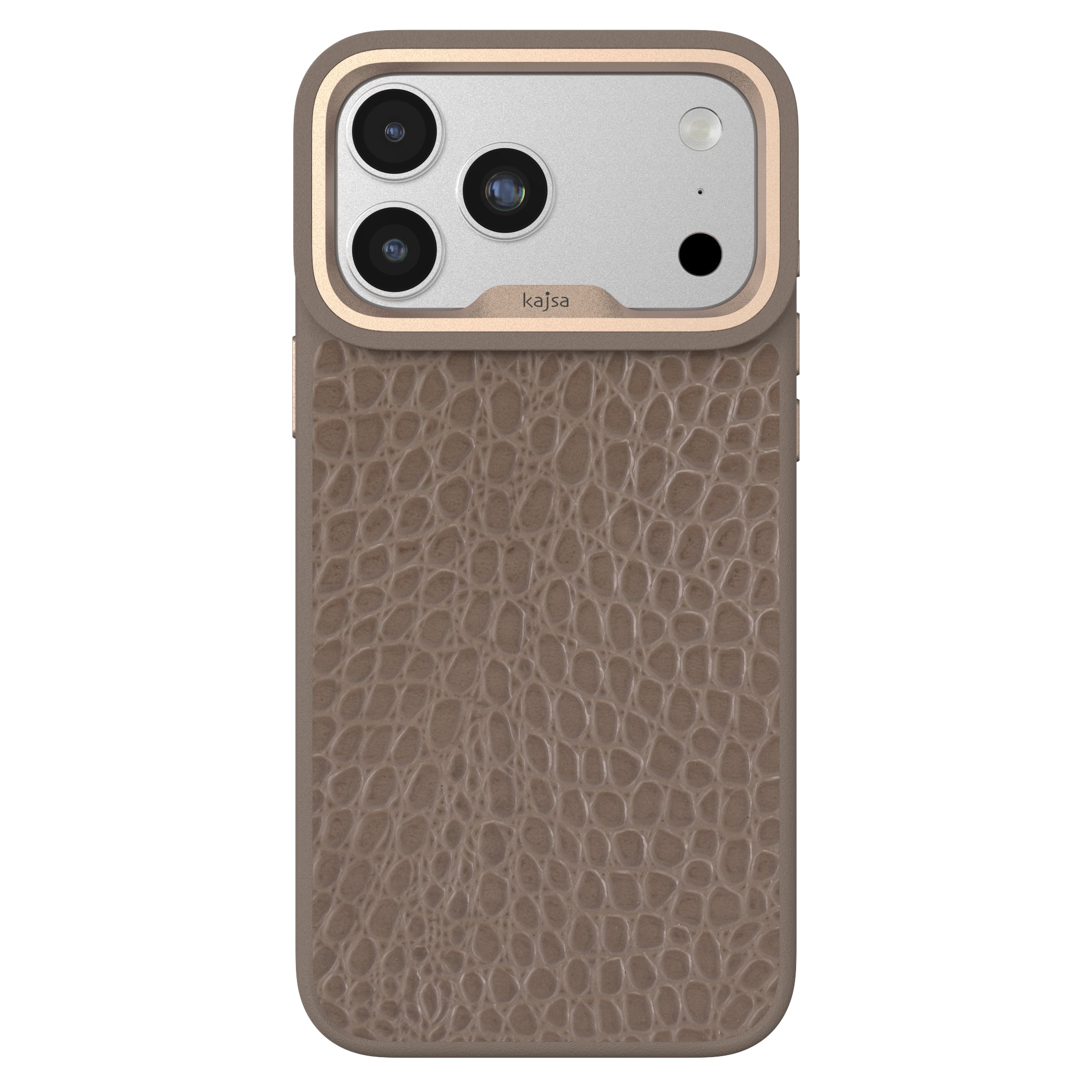 Genuine Leather Rock Pattern Back Case for iPhone 17 (MagSafe Compatible)