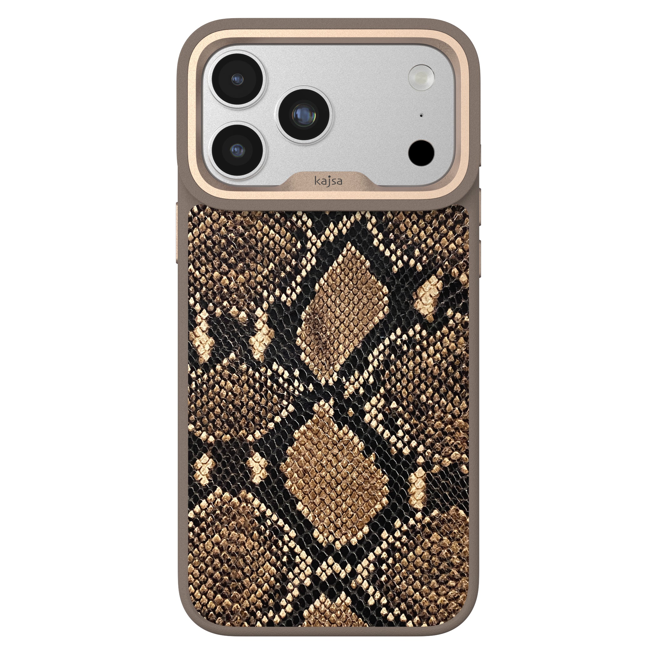 Glamorous Collection - Genuine Leather Snake Pattern Back Case for iPhone 17 (MagSafe Compatible)