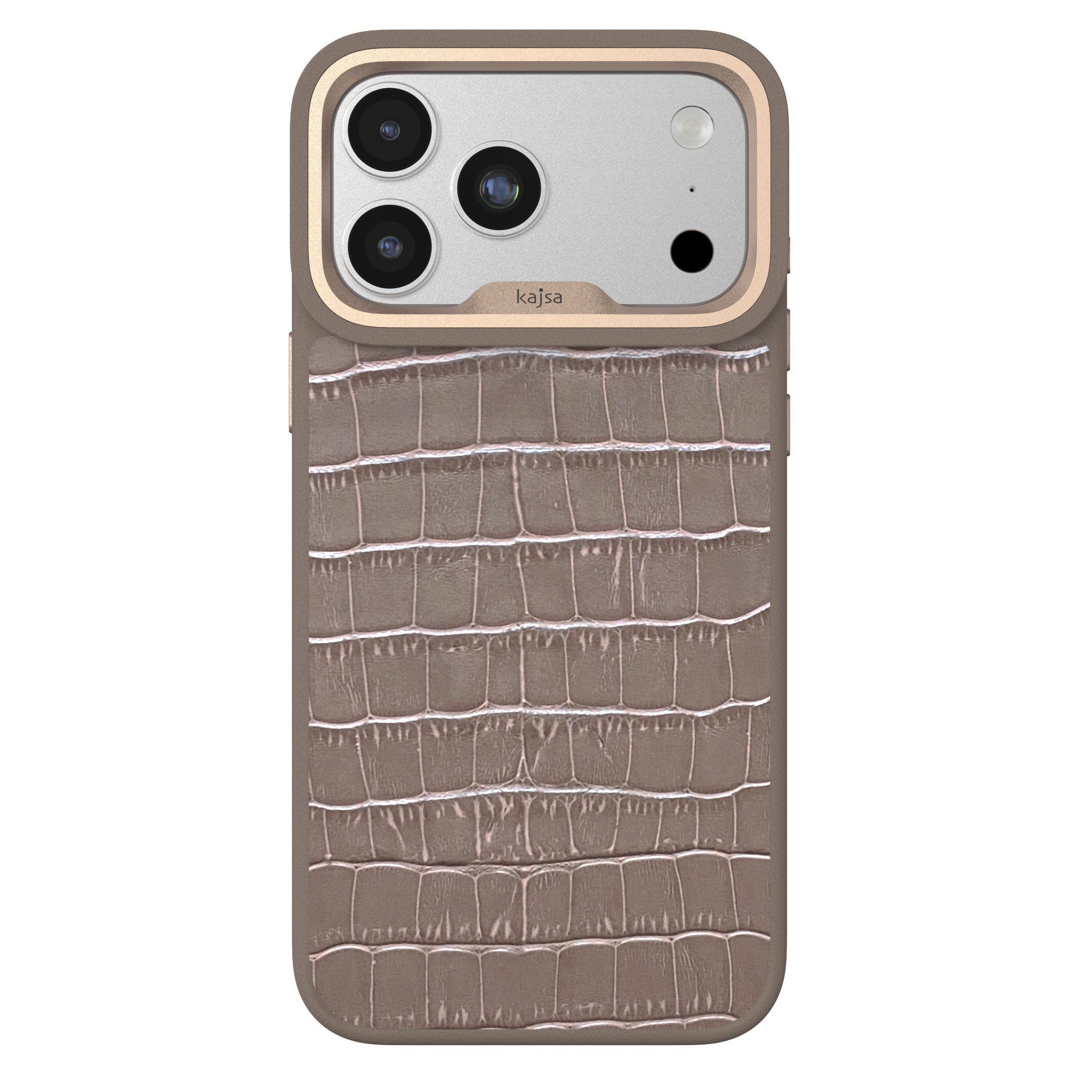 Neo Classic Collection - Genuine Croco Pattern Leather Back Case for iPhone 17 (MagSafe Compatible)
