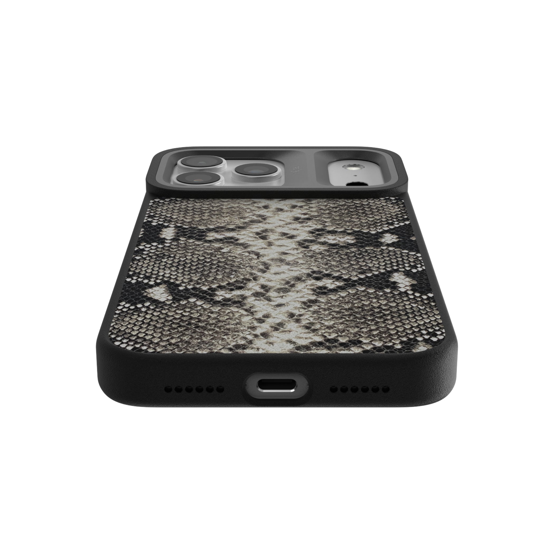 Glamorous Collection - Genuine Leather Snake Pattern Back Case for iPhone 17 (MagSafe Compatible)