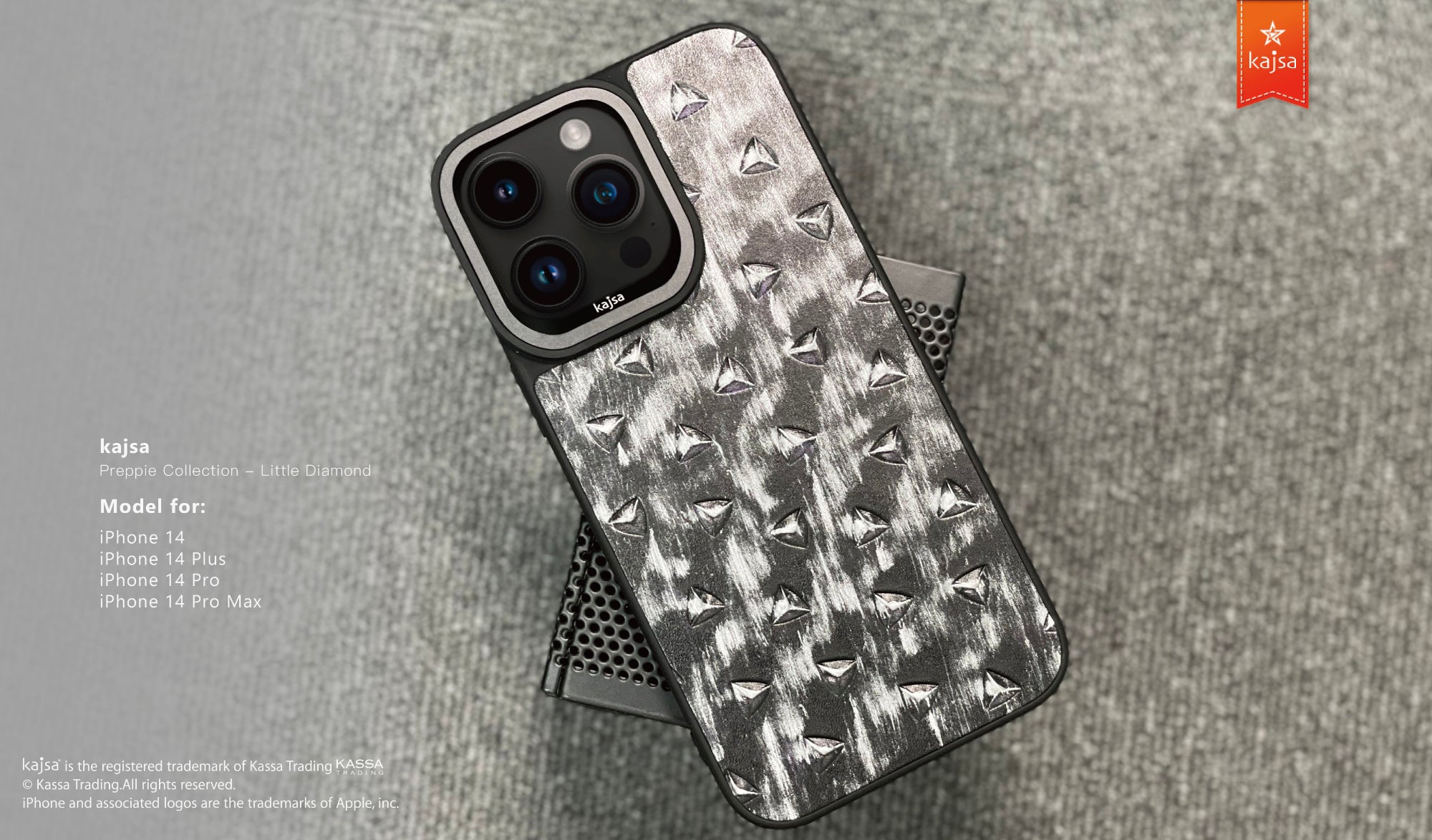 Preppie Collection - Little Diamond Back Case for iPhone 14-Phone Case- phone case - phone cases- phone cover- iphone cover- iphone case- iphone cases- leather case- leather cases- DIYCASE - custom case - leather cover - hand strap case - croco pattern case - snake pattern case - carbon fiber phone case - phone case brand - unique phone case - high quality - phone case brand - protective case - buy phone case hong kong - online buy phone case - iphone‎手機殼 - 客製化手機殼 - samsung ‎手機殼 - 香港手機殼 - 買電話殼